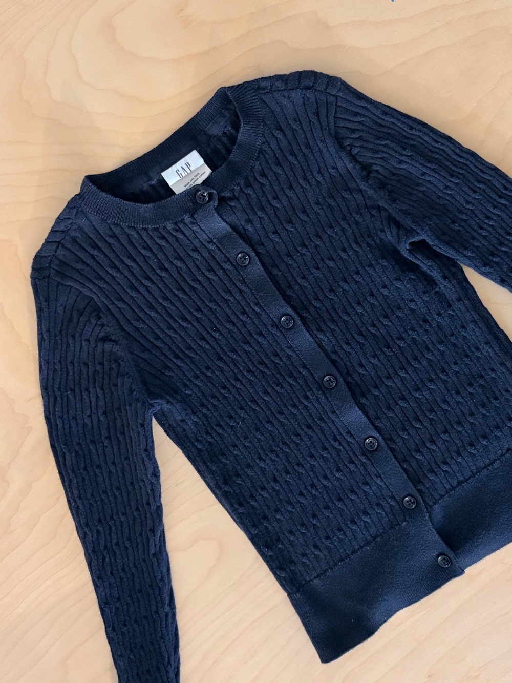Gap Kids Cable-Knit Cardigan Navy Blue | S Girl